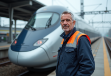 Accidents du TGV : historique des incidents et sécurité des trains à grande vitesse ? Conducteur de train TGV en uniforme sur quai