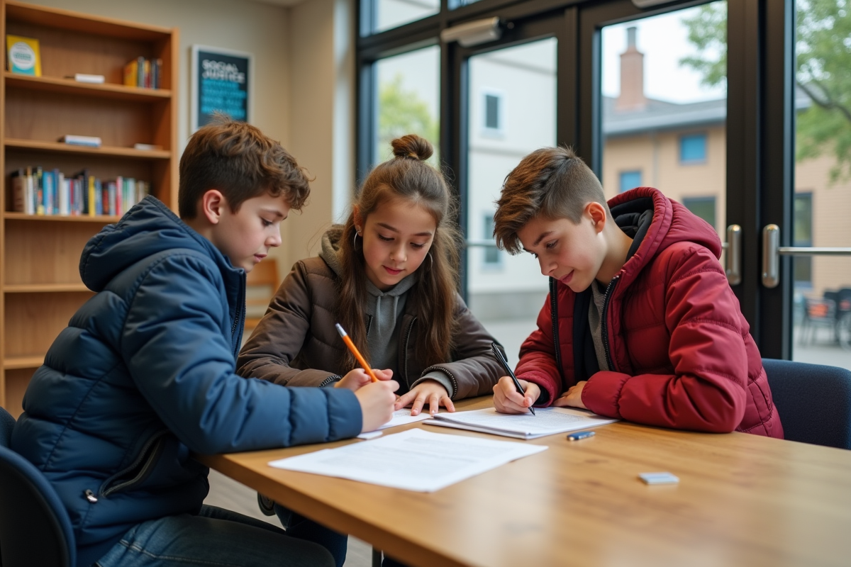 Jeunes discutant autour d