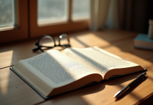 Livre ouvert sur la phenomenologie sur un bureau en bois