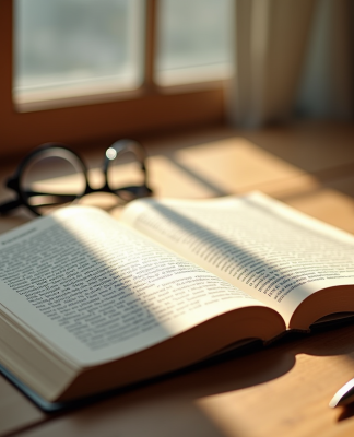Livre ouvert sur la phenomenologie sur un bureau en bois