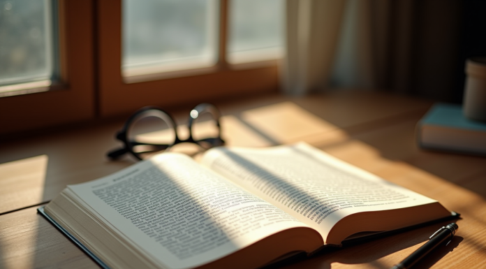 Livre ouvert sur la phenomenologie sur un bureau en bois